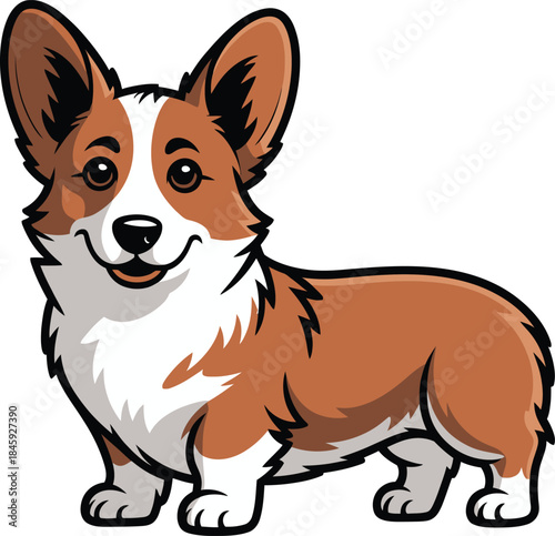 Cute cartoon a illustrator vector Cardigan Welsh Corgi