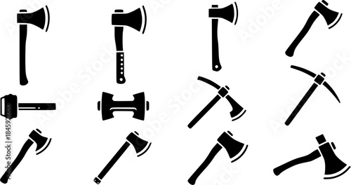 Axe silhouette, Axe icon, Black silhouette axe, Axe vector