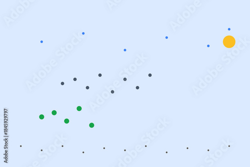 Data Visualization: Abstract data visualization, employing a minimal aesthetic to represent complex information, conveys a story of analytics and understanding.