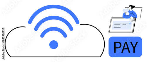 Contactless payment. Contactless financial transactions designed with cloud technology and wireless connectivity. Contactless methods offer security, convenience, and digital finance solutions