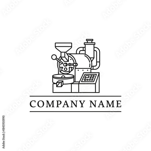 Coffee Roaster Machine Illustration for Company Branding and Logo Design.