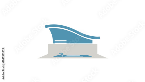 Modern Blue Stapler Office Supply Icon.