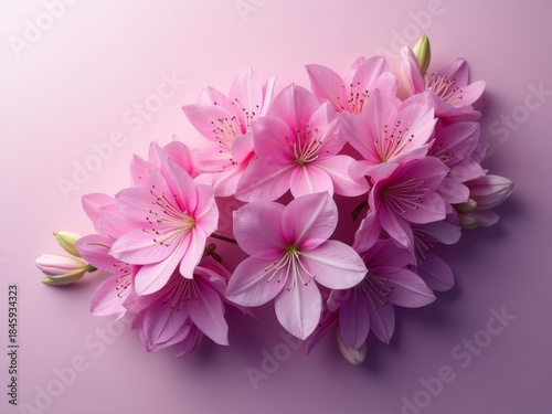 Beautiful pink flowers arranged elegantly on soft background