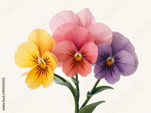 Vibrant pansy flowers in various colors, showcasing beauty