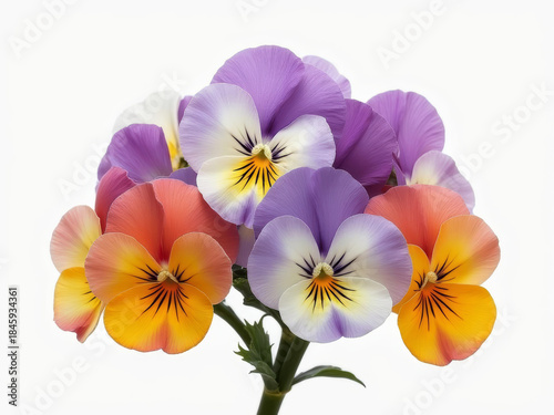 Vibrant pansy flowers in various colors create cheerful display
