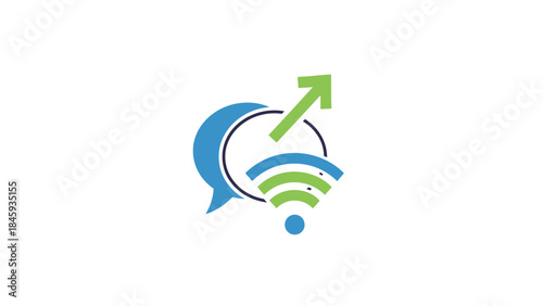 Communication and Technology Growth Symbol.