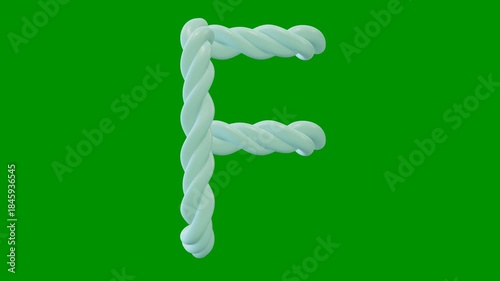 Alphabet animation from A-Z on green screen background. Alphabet animation in marshmallow theme. Suitable for children's learning. Green screen background.