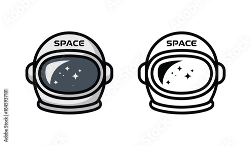 Astronaut helmets with space design isolated on transparent background