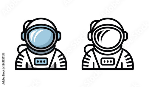 Astronaut Icons in Space Suit