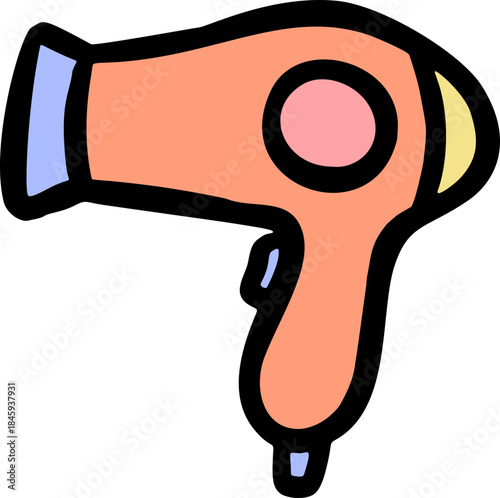 Hairdryer Doodle Hand Drawn