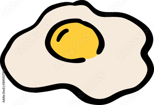 Fried Egg Doodle Hand Drawn
