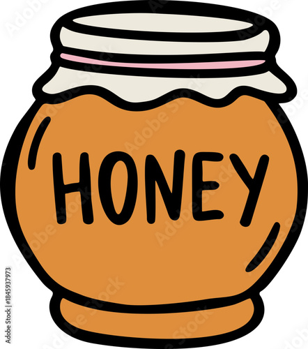 Honey Jar Doodle Hand Drawn