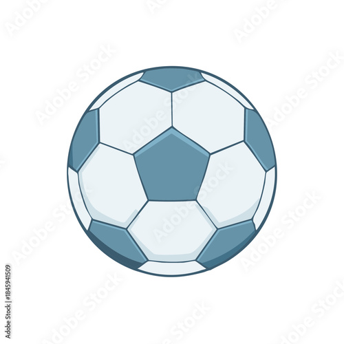 Illustration of a soccer ball with gray and white panels in a cartoon style