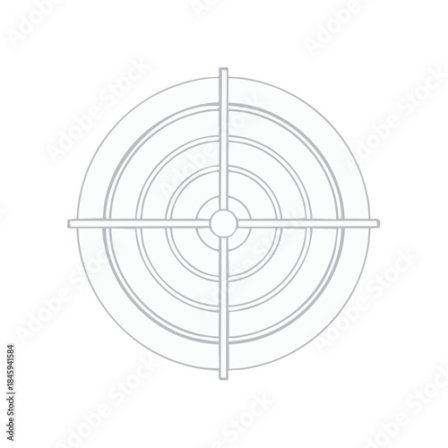 Crosshair Precision Aiming Target for Shooting and Accuracy in Gray