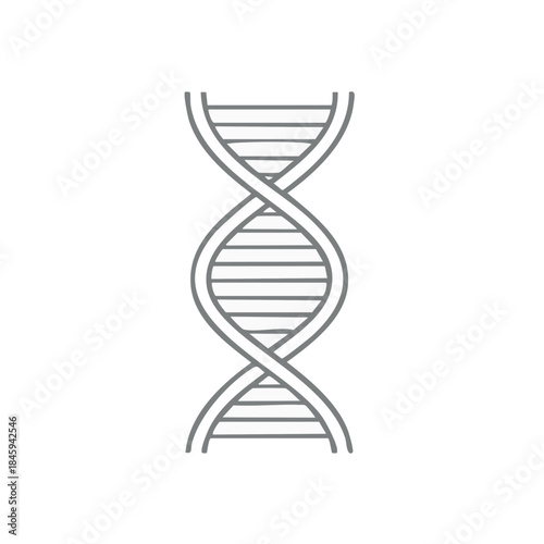 Simple Line Art of DNA Molecule Structure Biomedical Genetic Code Science Icon Design
