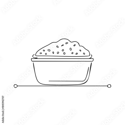 Outline of a Container Filled with Food for Culinary Creative Content