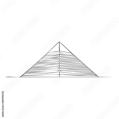 Pyramid Illustration Ancient Egyptian Architecture Line Art Simple Geometric Shape