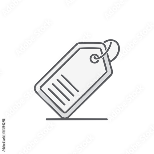 Price Tag vector illustration with line detail for product and label design. Simple clean price tag.