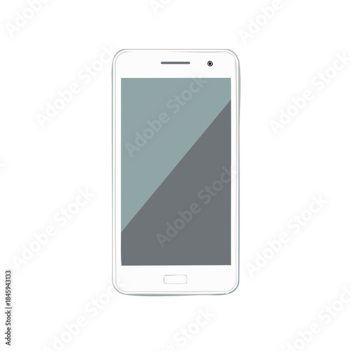 Generic White Smartphone Graphic: Isolated Mobile Phone Device Illustration, Modern Technology Communication Tool