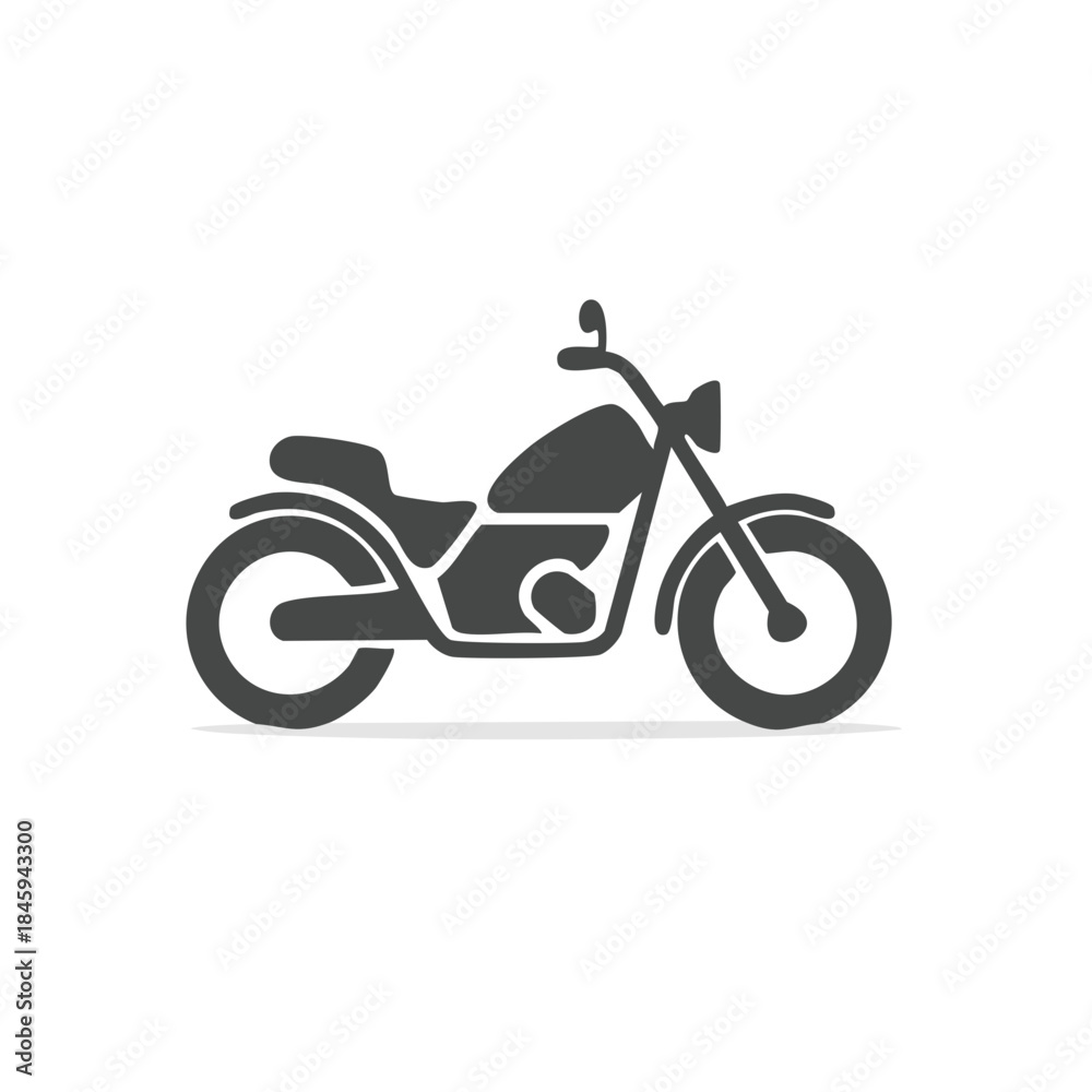 Fototapeta premium Classic Motorcycle Silhouette Icon Simple Design Heavy Bike Style Transportation
