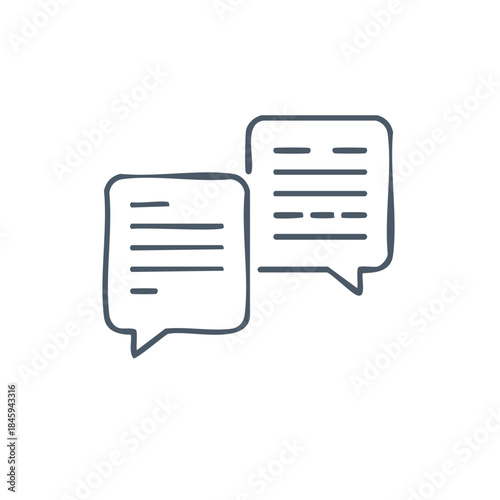 Speech Bubbles Conveying Textual Dialogue Communication or Chat Message Exchange Sketch Illustration