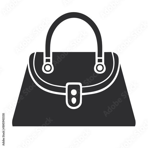 Minimalist Handbag Icon Stylish Purse Symbol Fashion Accessory Simple Design Elegant Bag Sign Shopping Vector Illustration