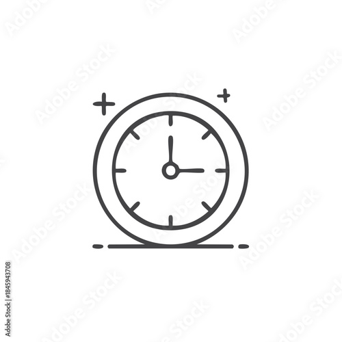Round clock icon illustration simple time design element watch face minimal