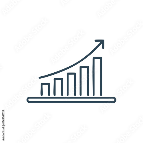 Bar Graph Ascending with Arrow Displaying Positive Growth and Development