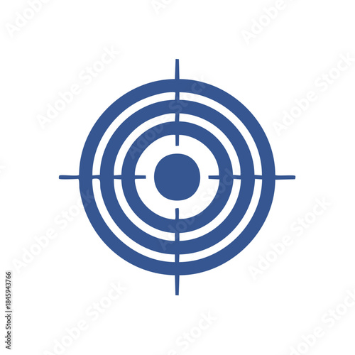 Blue Target with Concentric Rings for Aiming Precision and Accuracy Goal Achievement