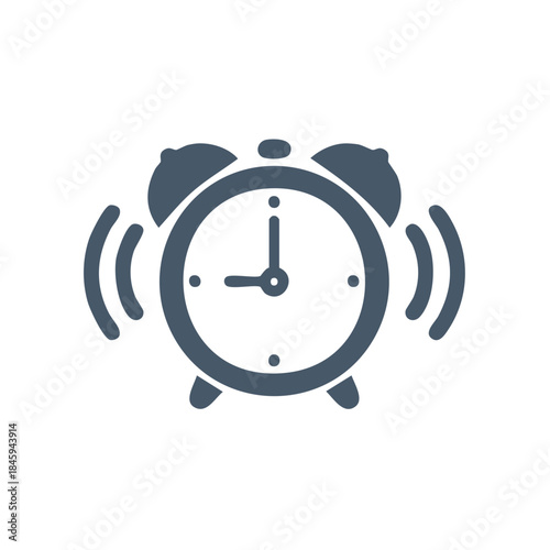 Simple Clock Icon Alarm Notification Reminder Punctuality Morning Wake-Up Time Management Symbol