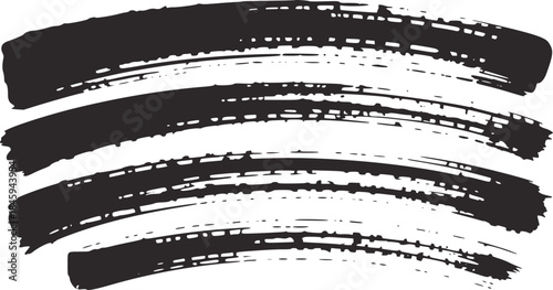Four irregular black horizontal brushstrokes white