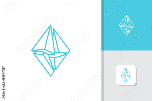 iceberg stone icon logo design illustration vector template