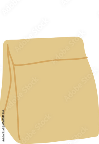 Paper Bag Folded Lunch Cartoon