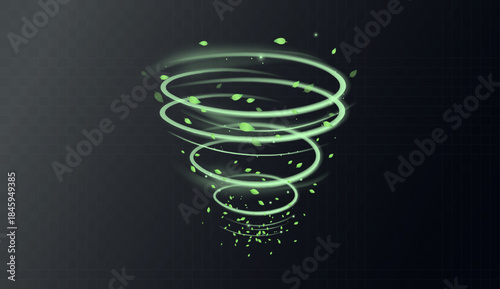 Green swirl elements