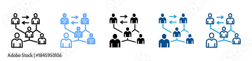 Team Connections icon set multiple style collection