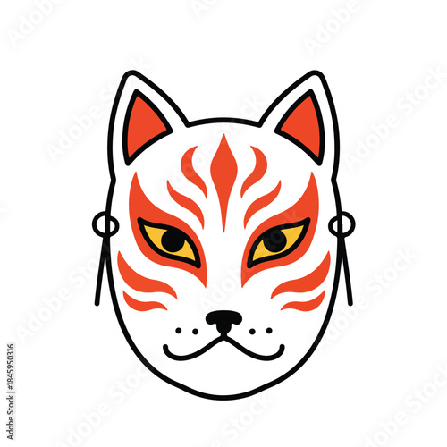 Kitsune mask, a popular japanese item, great for cultural designs, halloween costumes, traditionalthemed projects, and theatrical productions.