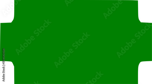 Green rectangular badge with rounded side edges isolated on transparent background design element for promotion sale sticker or discount tag with empty space for text content