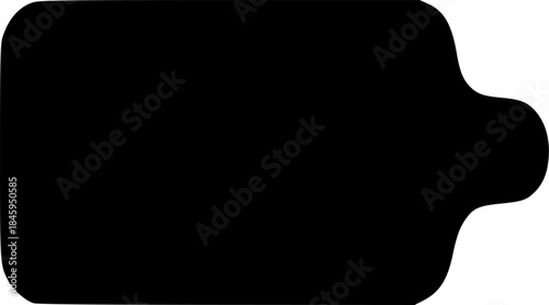 black rounded rectangle shape with curved right side on transparent background vector illustration isolated graphic design element