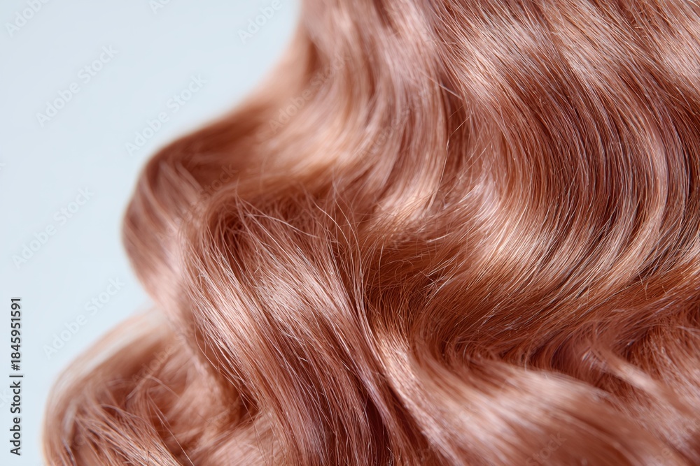 Fototapeta premium Woman's hair is curled and has a reddish color