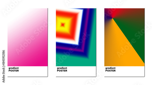 Modern gradient poster design with color transitions for branding, marketing and social media print, isolated transparent background, editable vector artwork ai illustration file,