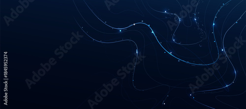 Futuristic digital blue line technology with glowing lines innovation and connection network background for tech event poster or presentation product business