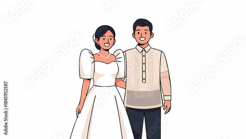 Couple in Traditional Wedding Attire