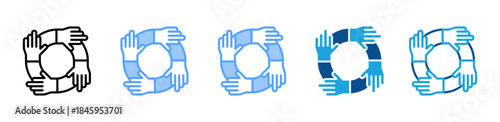 Continuous Collaboration icon set multiple style collection