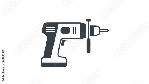 Cordless Power Drill Icon for Construction and DIY Projects.