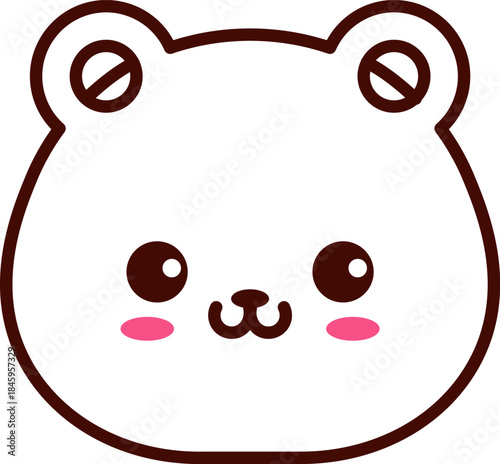Bear Face Kawaii Emoticon Line