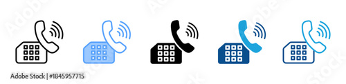Phone Receiver icon set multiple style collection
