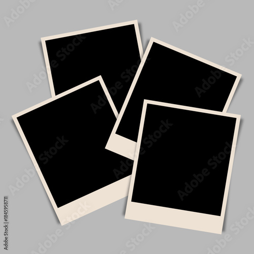 Random scattered old photo frames