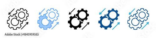 Automation icon set multiple style collection