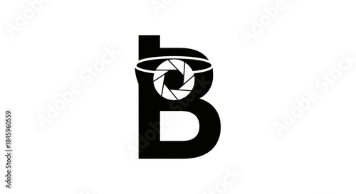 Creative logo design featuring the letter B with a camera lens element.
