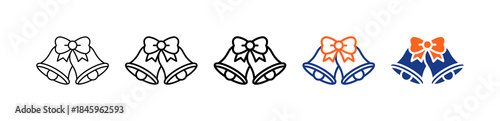 Christmas Bell Different Set Vector Icon